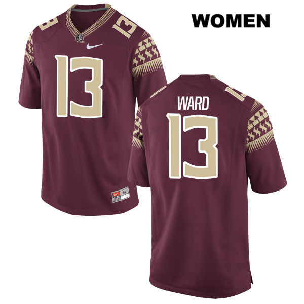 Women's NCAA Nike Florida State Seminoles #13 Caleb Ward College Red Stitched Authentic Football Jersey MGP7869QH